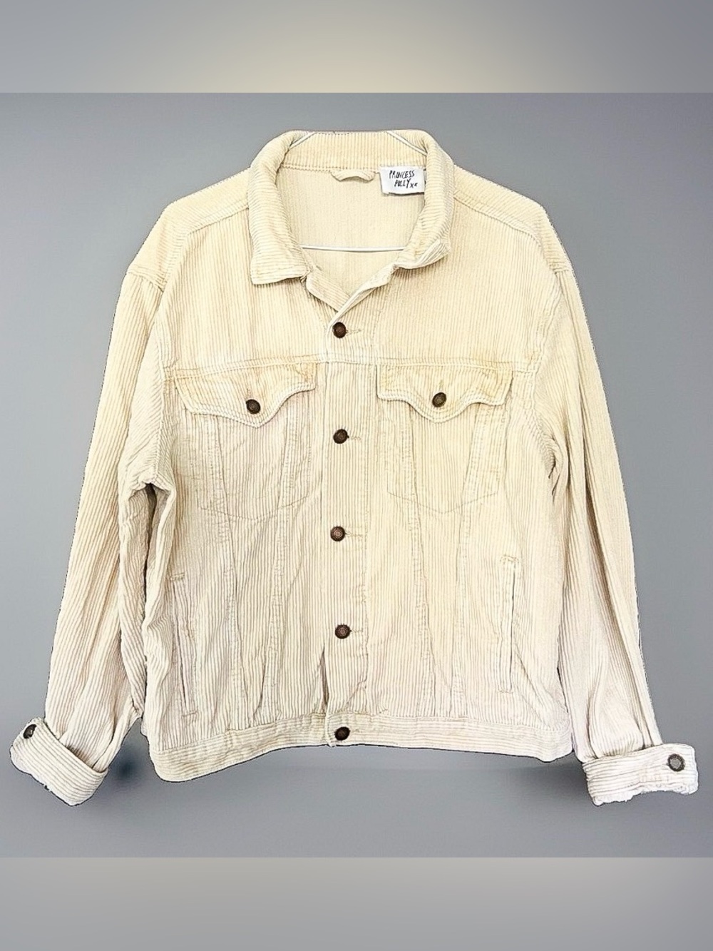 Princess Polly Cream Corduroy Shirt Jacket size S/M fall Shacket